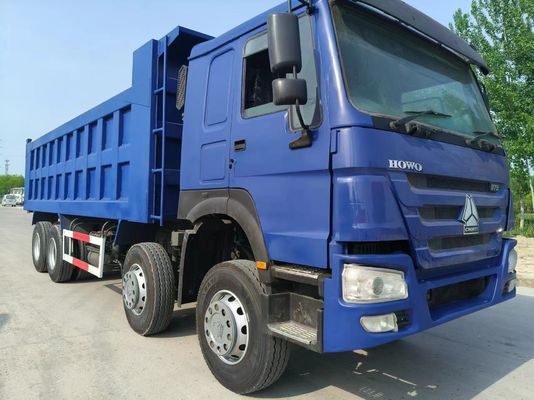 Μπλε Χρησιμοποιούμενο Sinotruk HOWO 8*4 φορτηγό σκουπιδιών με χωρητικότητα κινητήρα 6-8L και δεξιόχειρα