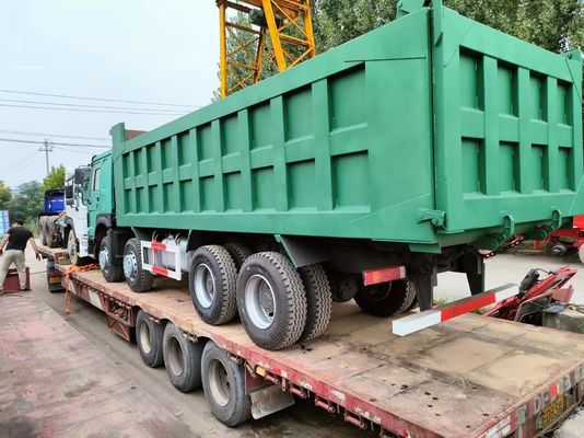 Στυλ ανύψωσης εμπρός 375HP Sinotruk HOWO 8*4 φορτηγό απορριμμάτων μεταχειρισμένο φορτηγό για απορρίψεις