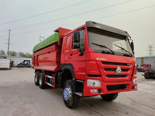 Μπροστά Στυλ ανύψωσης 10 ελαστικά 351-450hp Κόκκινο U-τύπου φορτηγό σκουπιδιών μεταχειρισμένο φορτηγό 10 ελαστικά