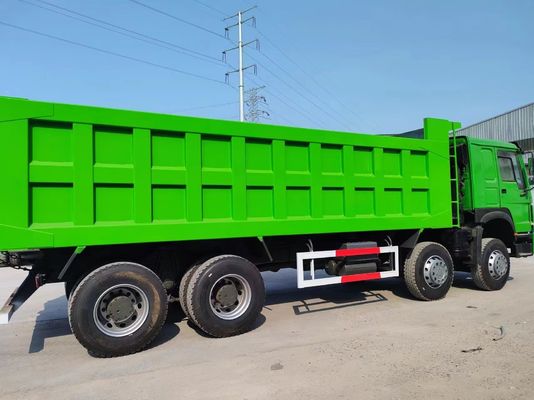 6×4 τροχός οδήγησης 12 τροχών πράσινο χρώμα Sinotruk HOWO 8*4 φορτηγό σκουπιδιών μεταχειρισμένο φορτηγό
