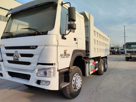 6×4 Μπροστά Στυλ Ανυψώματος Τρακ 351-450HP Χρησιμοποιημένο Sinotruck HOWO 10wheeler Λευκό