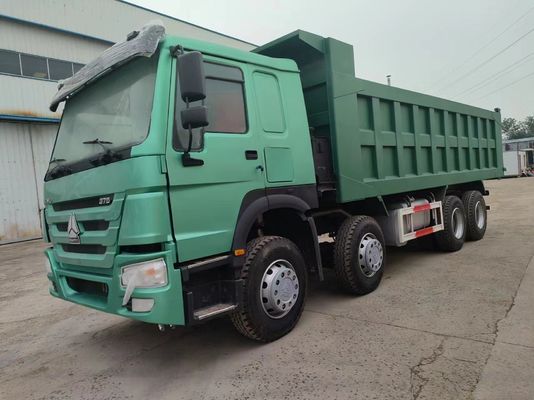 12 Ελαστικά Sinotruk HOWO 8*4 Καμιόνι απορριμμάτων μεταχειρισμένο φορτηγό πράσινο με χειροκίνητο κιβώτιο