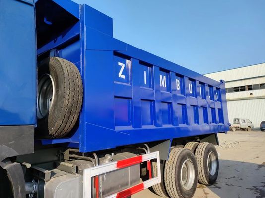 Χειροκίνητο κιβώτιο ταχυτήτων τύπου 6×4 τροχός κίνησης Sinotruck HOWO μπλε φορτηγό 10 ελαστικά
