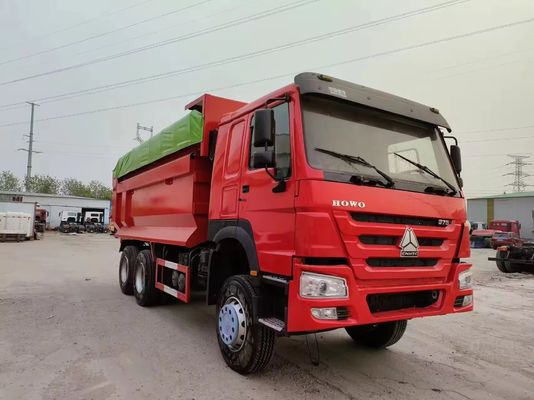 6-8L χωρητικότητα κινητήρα Χρησιμοποιούμενο HOWO φορτηγό 12 ελαστικών φορτηγά 6X4 σε κόκκινο